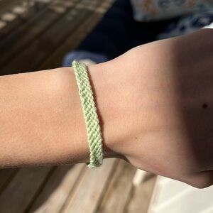 5 for $25 - Handmade, pastel green woven adjustable, friendship bracelet